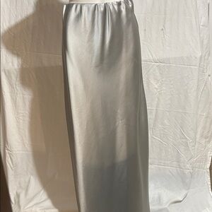 Renee C. Shimmering Silver Pencil Skirt